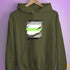 Agender Pride Flag Ripped Reveal Hoodie - Army